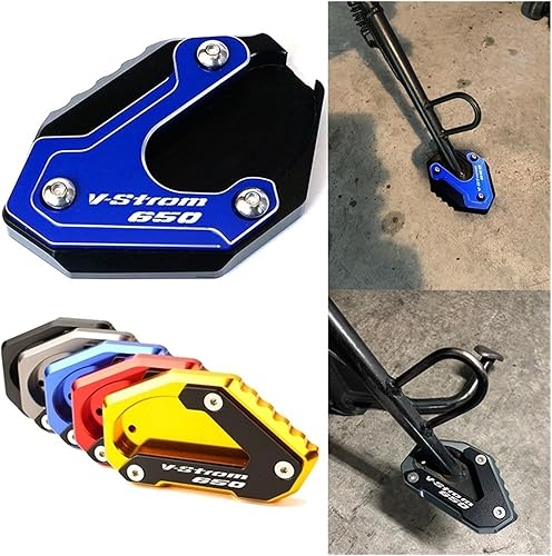 Miniatura 2 de JADESA CNC aluminio Kickstand Foot Side Stand Extension Pad Support Plate for Suzuki V-Strom 650XT VSTROM 650 DL650 2004-2022 2021 (Color  Black)