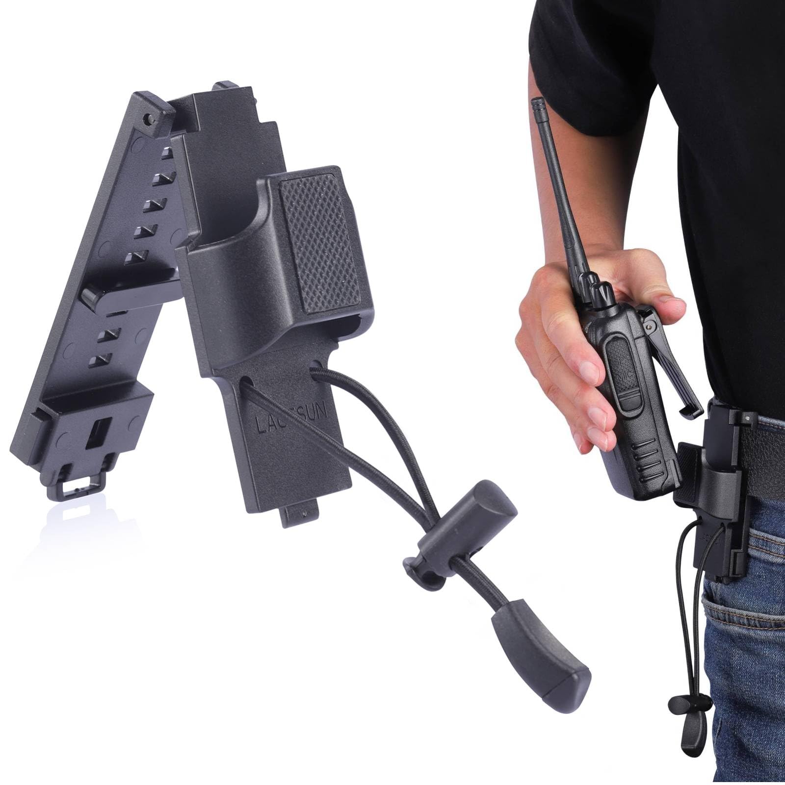 Universal Radio Belt Holster Adjustable from 1.5" to 2.25" Suit Duty Belts Law Enforcement Gear Walkie Talkie Belt Clip Holder