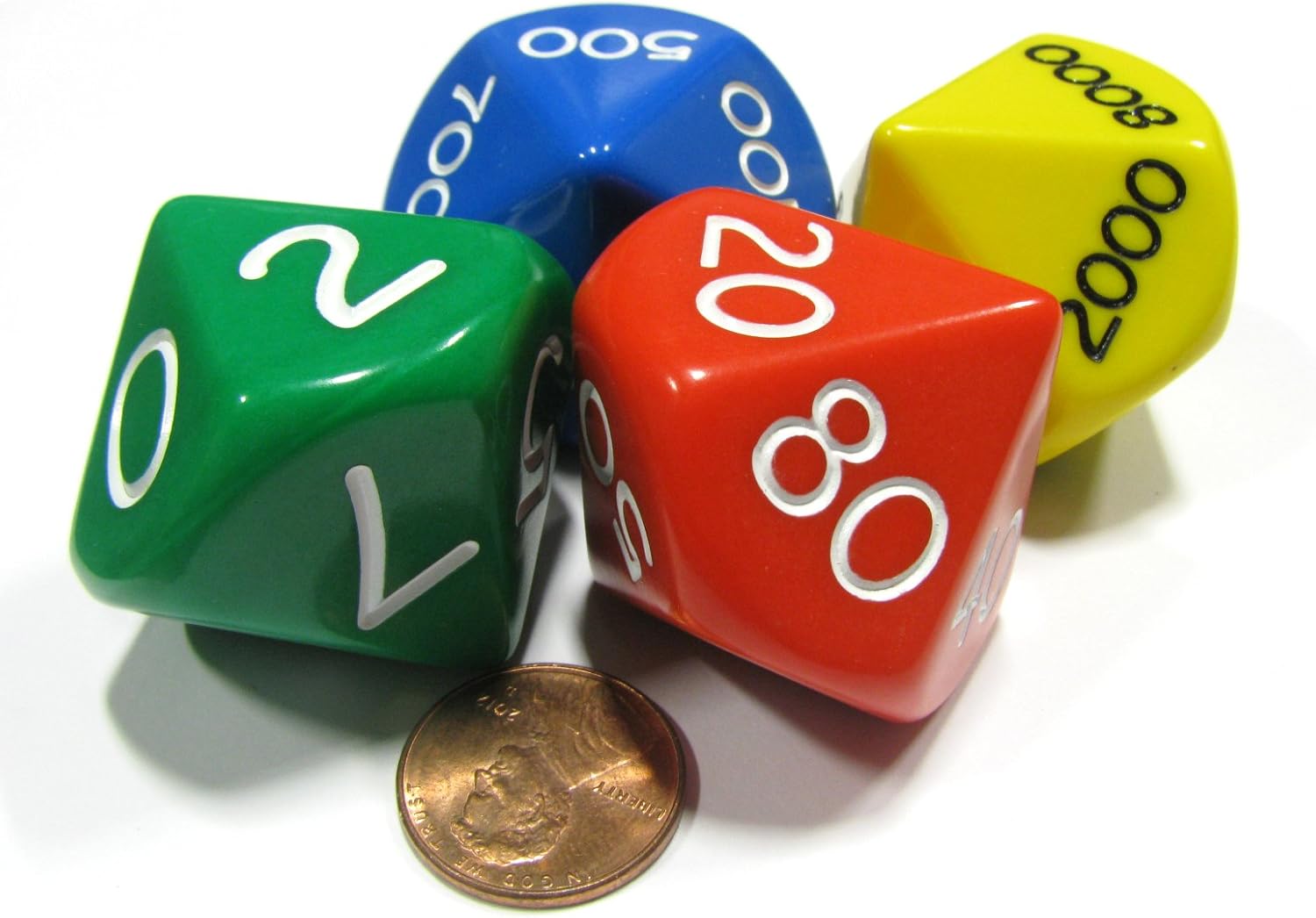 Koplow Games Place Value Dice 29mm (1 1/8in) 10 Sided Dice Set of 4