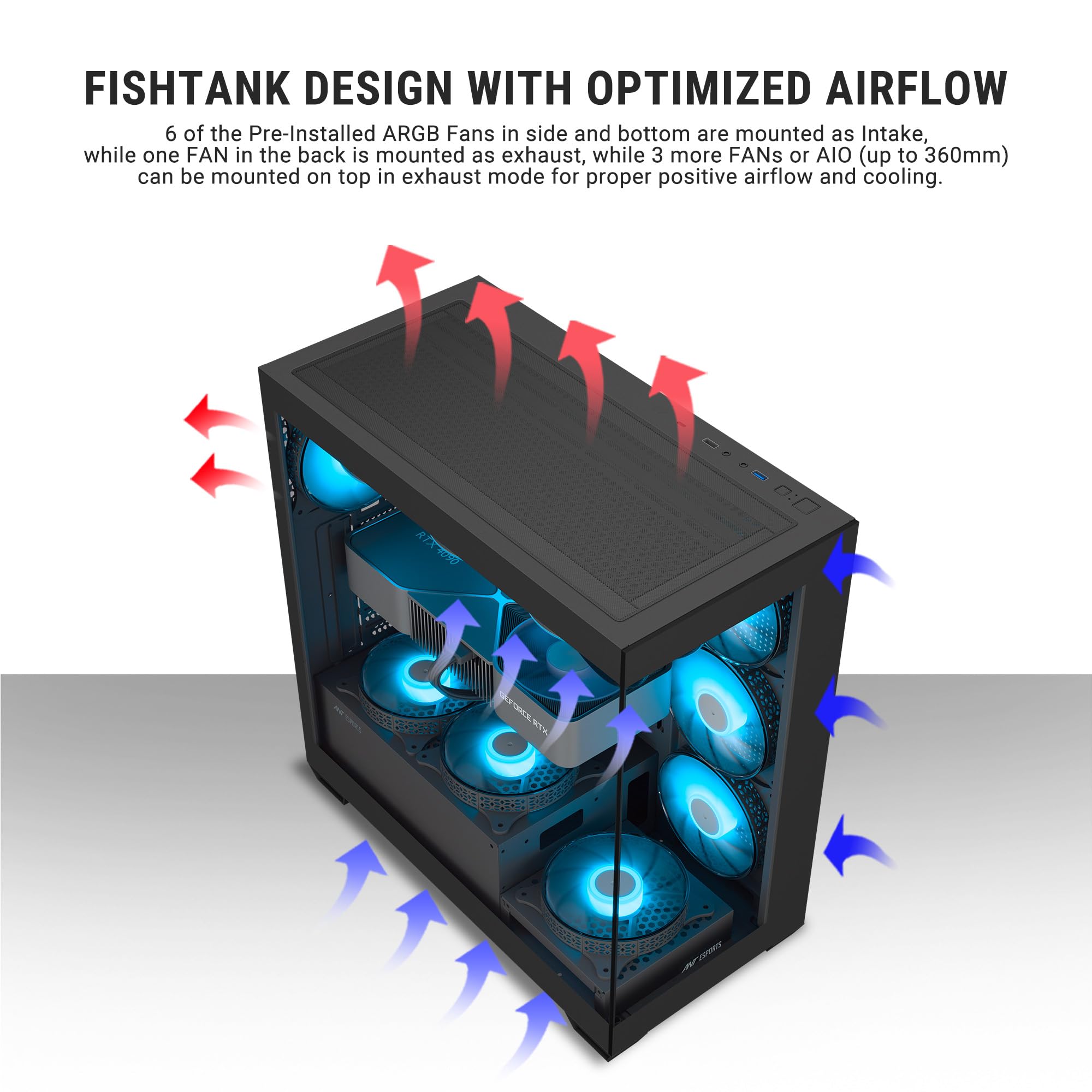 Ant Esports Crystal X7 Gaming Case - Black -3 Ant Esports Crystal X7 Gaming Case - Black -3