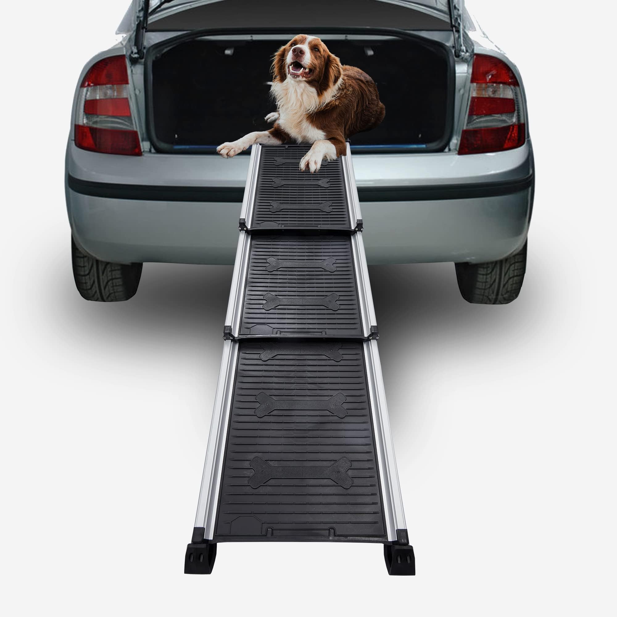LEMNISCATE Dog Ramps for Large Dogs SUV, Portable Lightweight Pet Ramp for Couch, Bed,Telescopic Dog & Cat Ramp for Small Dogs, Rv, Stairs, Outdoor, No-Skid Surface, Adjustable Length 28.7" to 64"