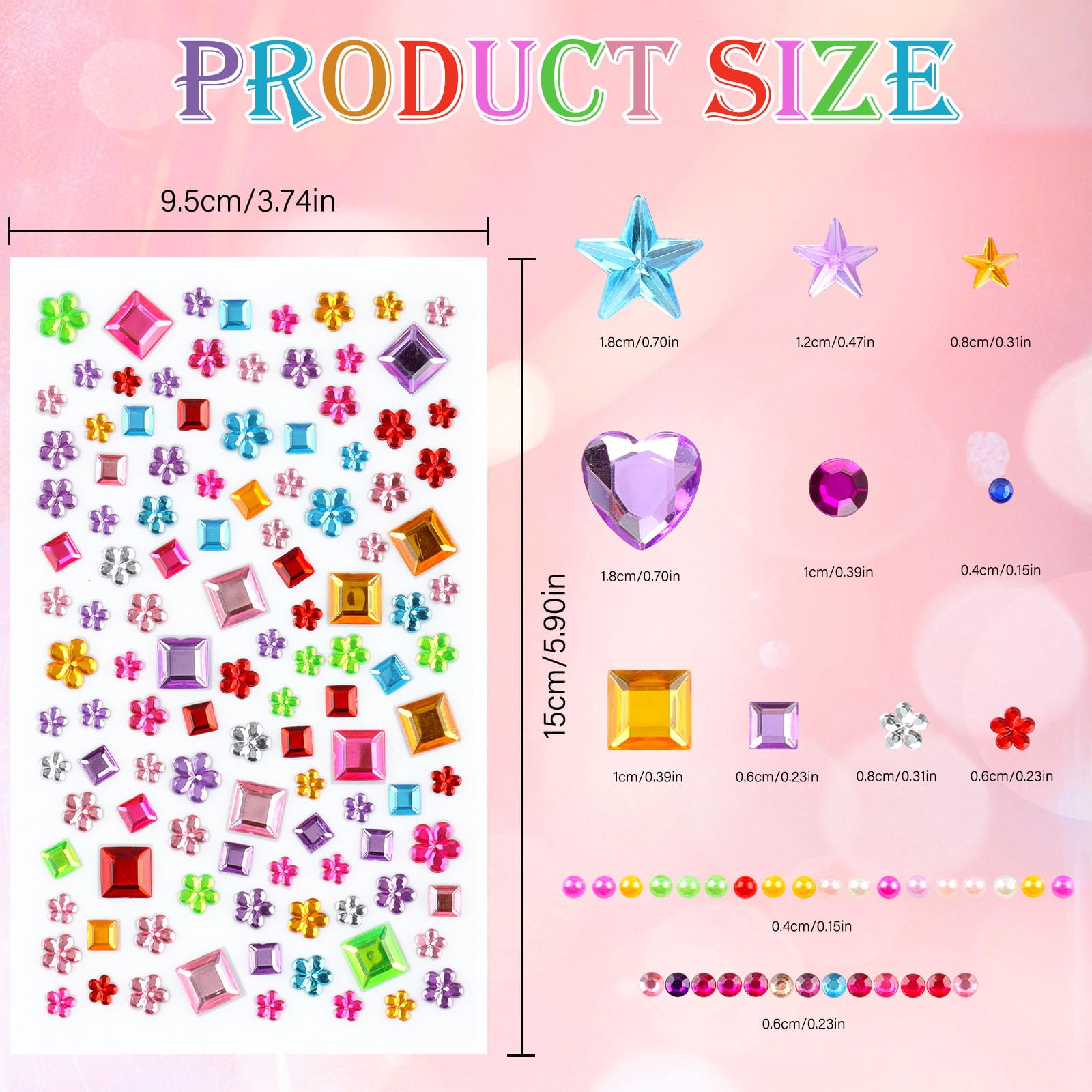 1215 Strass Autocollants Multicolores - Pour DIY, Déco Et Maquillage