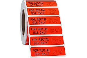 500 Bright Labels Fluorescent Paper Rectal Use Only Stickers