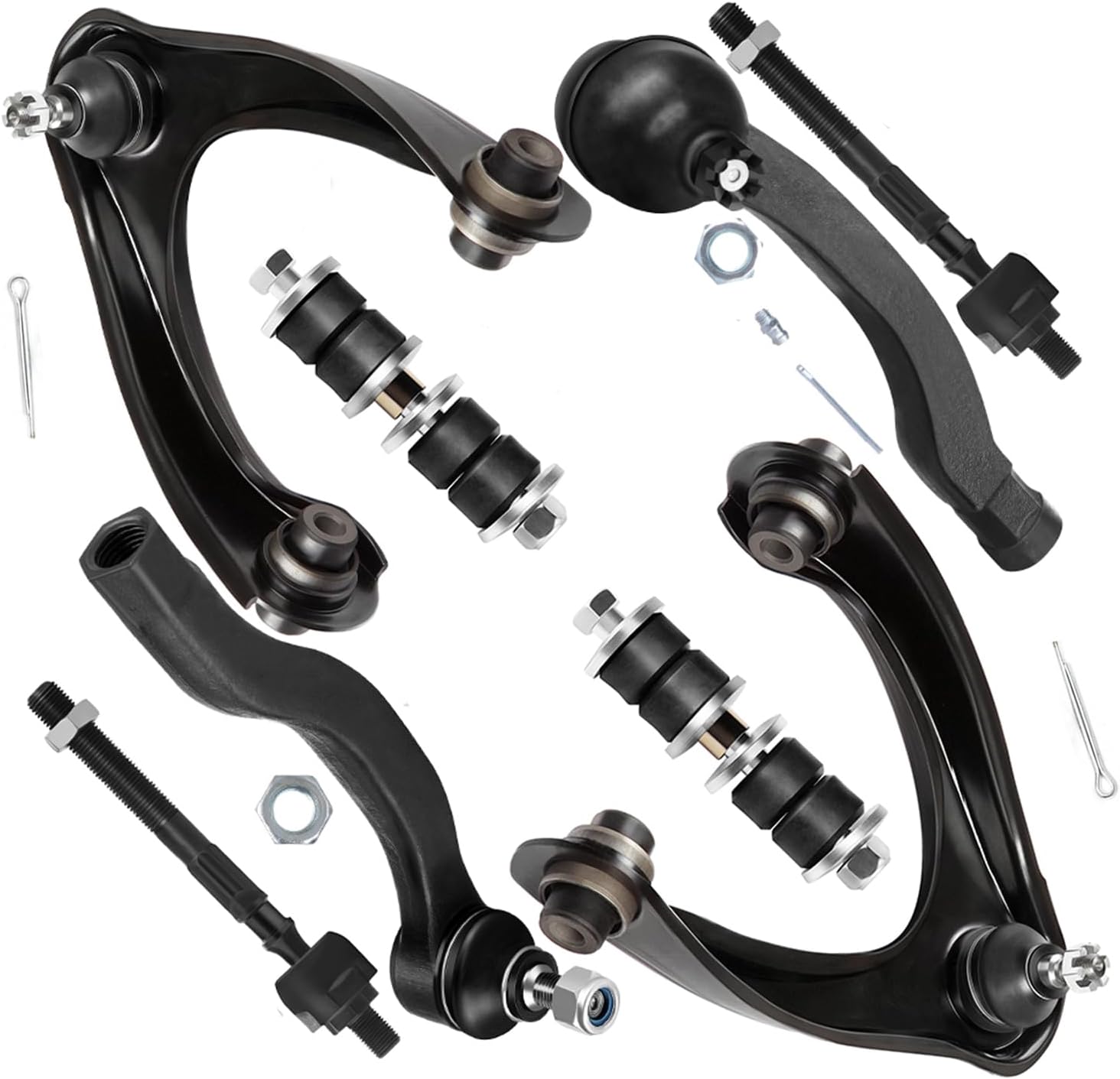 SCITOO 8pcs Front Suspension Kit Upper Control Arm And Ball Joint Inner Outer Tie Rod End Sway Bar End Link Replacement For 1996-2000 For Honda Civic
