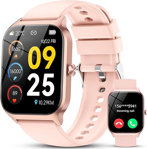 CASCHO Relojes inteligentes para mujer, reloj inteligente HD de 1.85 pulgadas con más de 120 modos deportivosfrecuencia cardíacamonitor de sueño,