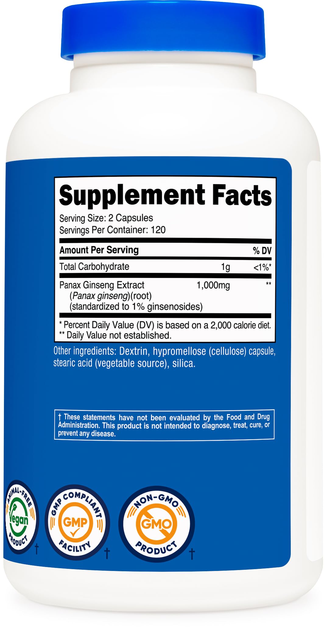 Nutricost Panax Ginseng 1000mg, 240 Capsules, 120 Servings, Gluten Free — Amazon image 5