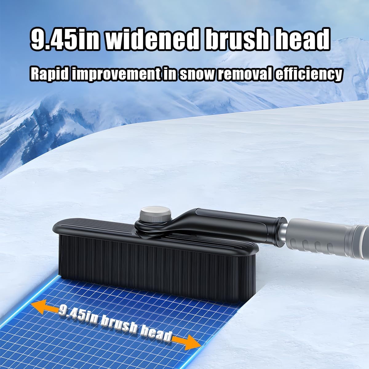 Mandark Car Windshield Snow Brush and Ice Scraper, Detachable Extendable Vehicle Snow Removal Tool with Ergonomic Foam Grip, Auto Window Scraper Accessories, Universal for SUV, Truck, RV (Grey)