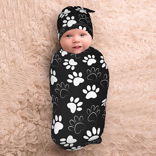 Miniatura 9 de Regalos para bebé niña y niño, manta para recién nacido, con gorro, juego de mantas elásticas para recién nacidos, esenciales para niñas y niños