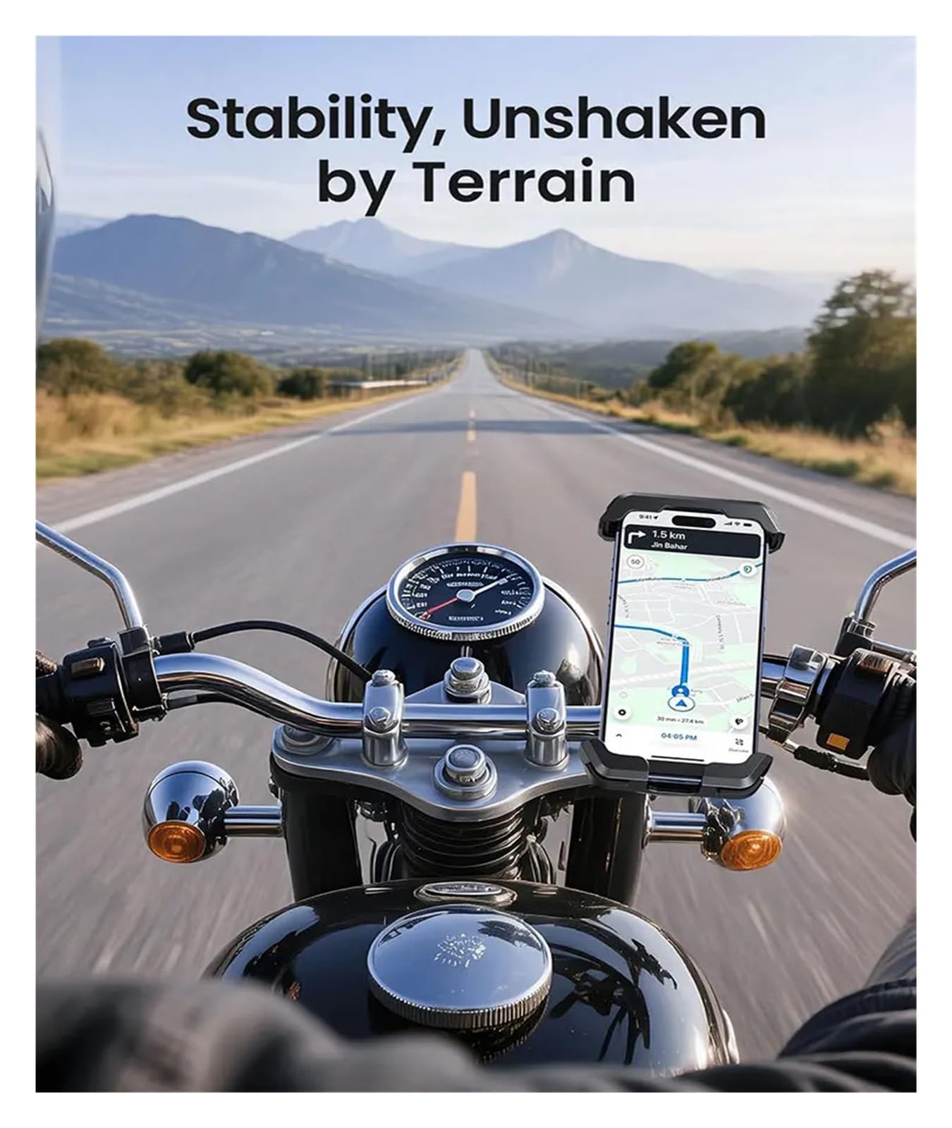 Generico Supporto universale for telefono da moto anti-vibrazione - Supporto da manubrio regolabile a 360° for tutti gli smartphone