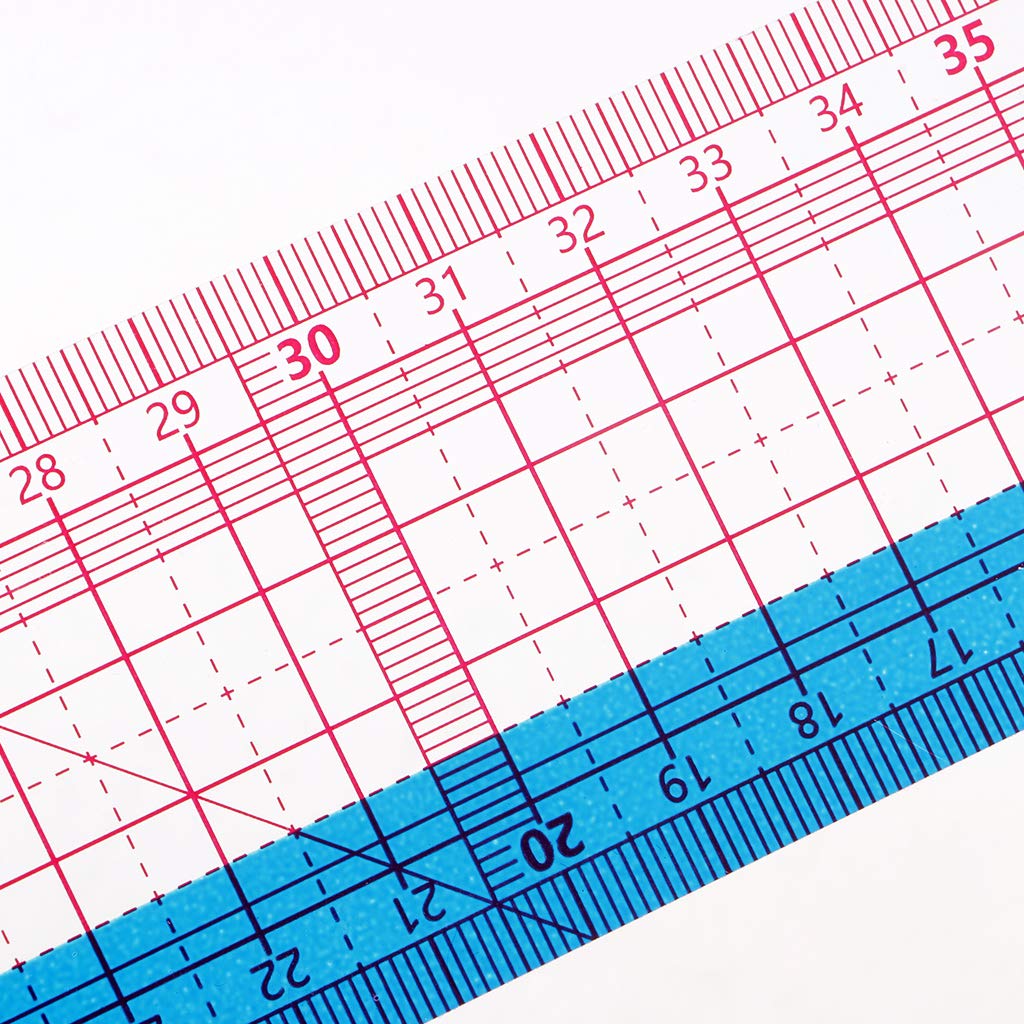 Set di 5 righelli multifunzione in plastica per trapuntatura, cucito, patchwork, 50 cm