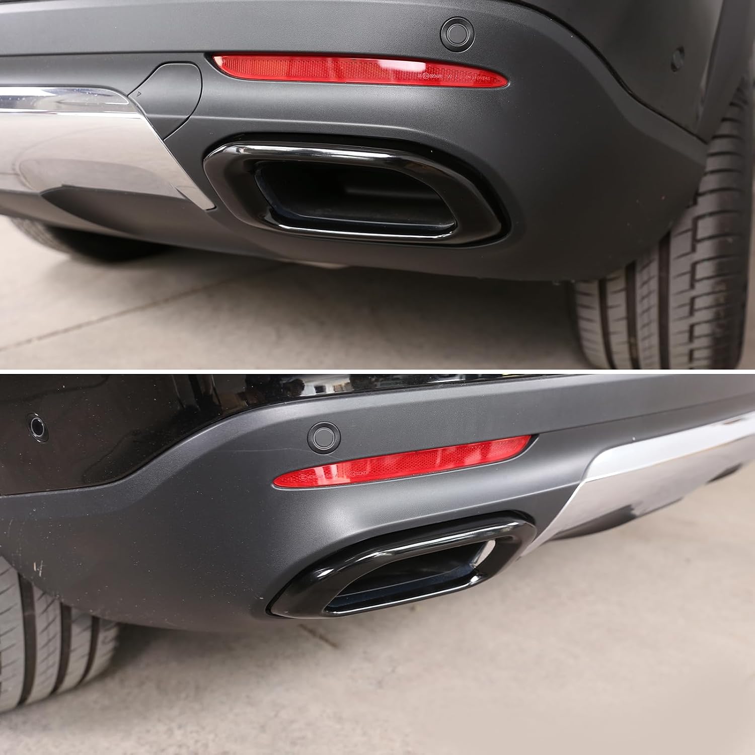Car Exhaust Muffler Tail Pipe Trim Cover Compatible with Mercedes Benz GLC GLE GLS W167 X253 X167 2019-2025 Stainless Rear Bumper Tailpipe Cover Exhaust Pipe Mufflers Cover Accessories (Black B)