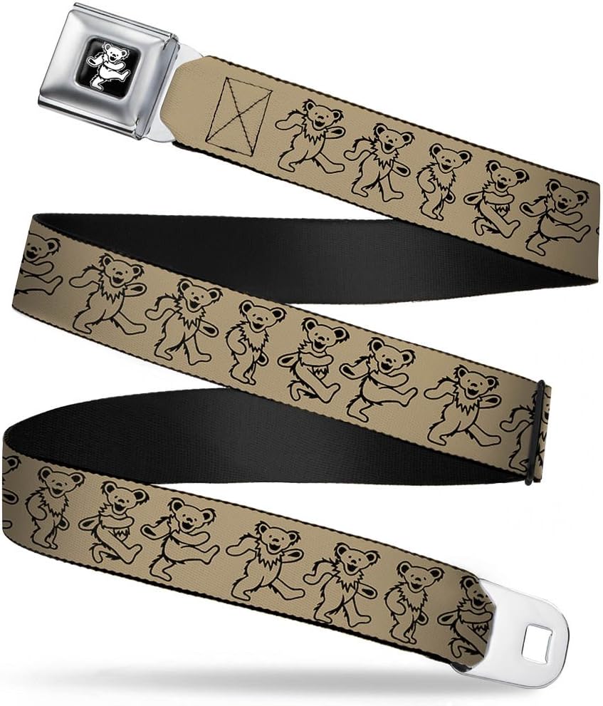 Buckle-Down Seatbelt Belt - Dancing Bears Tan/Black - 1.0" Wide - 20-36 Inches in Length