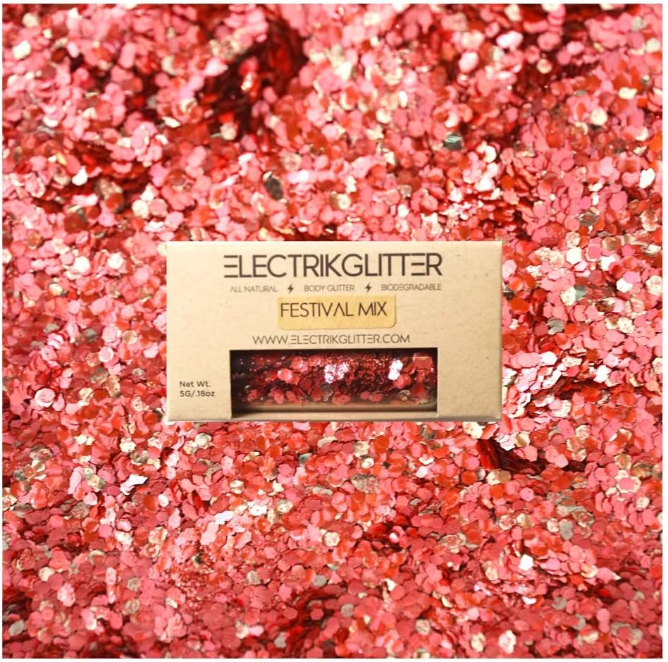 Pink Biodegradable Glitter for Festivals. Cosmetic Grade Face Glitter