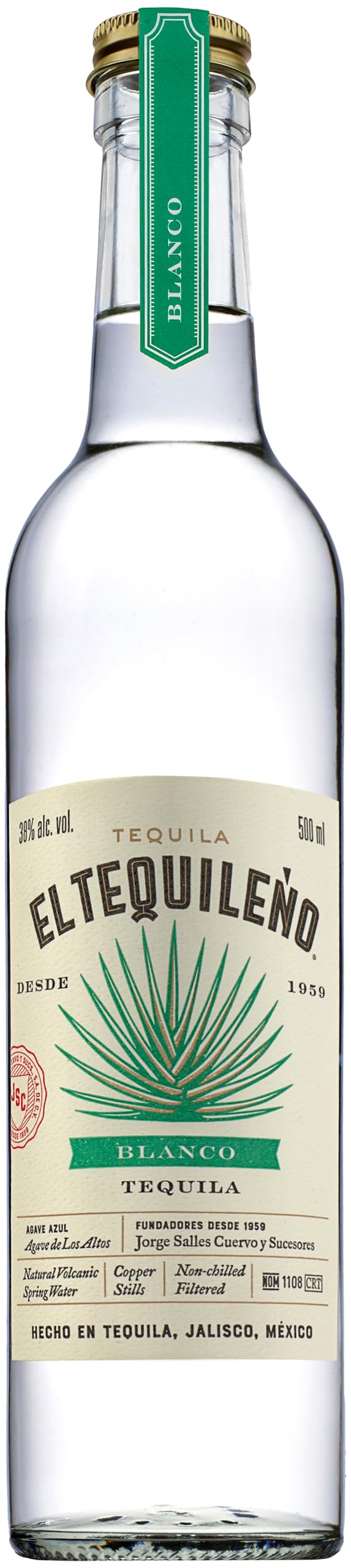 Sponsored Ad – El Tequileño Blanco Tequila 50cl, 38% ABV | 70% Jalisco Blue Agave, Vegan and Gluten Free, Smooth and Sweet Agave Tequila | Family Owned Distillery |