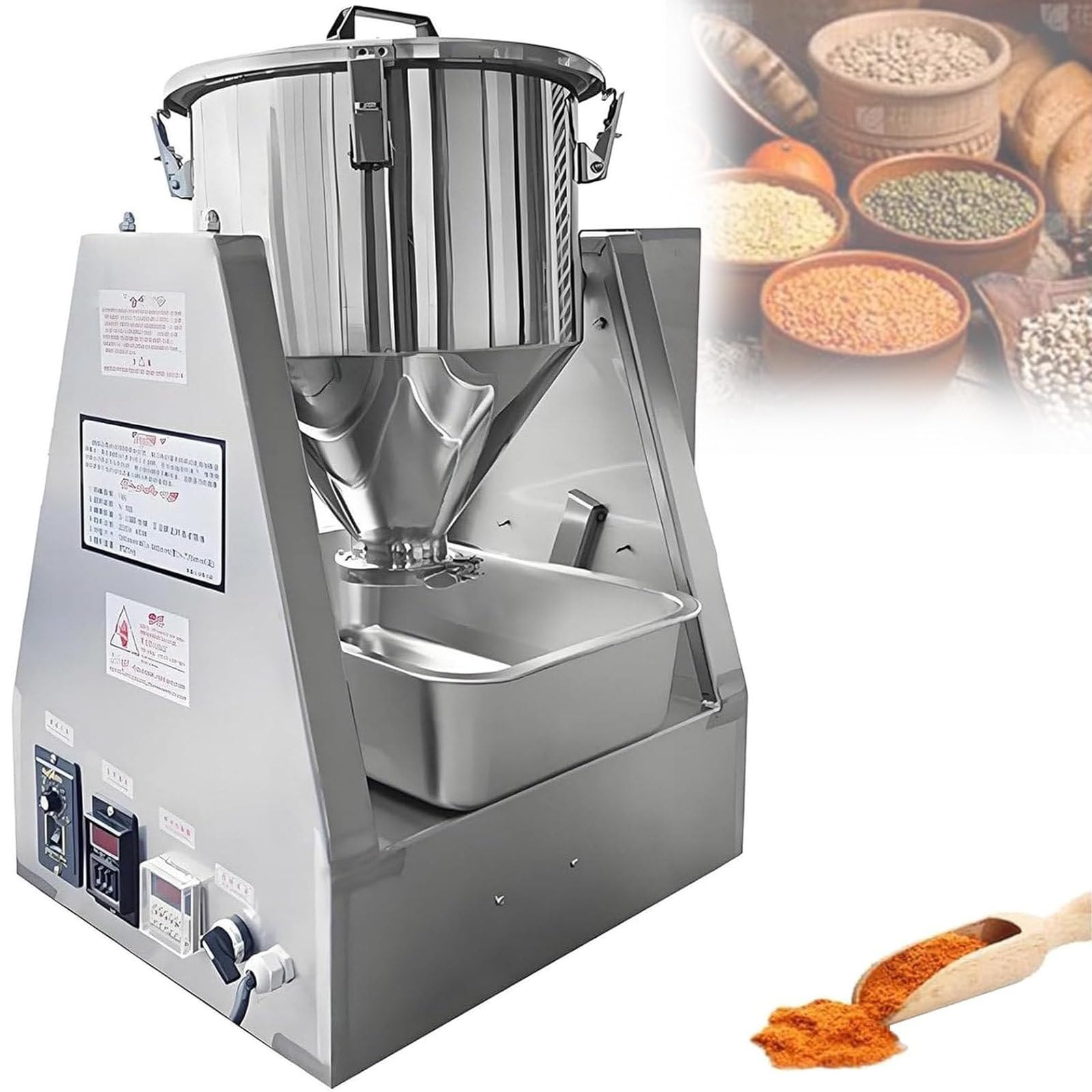 XueFulxion Laboratory Mixing Equipment,Particle Powder Mixer,small powder mixer made of stainless steel,Electric Stainless Steel Powder Blender for Lab and Industrial Mixing of Dry Dough 10L