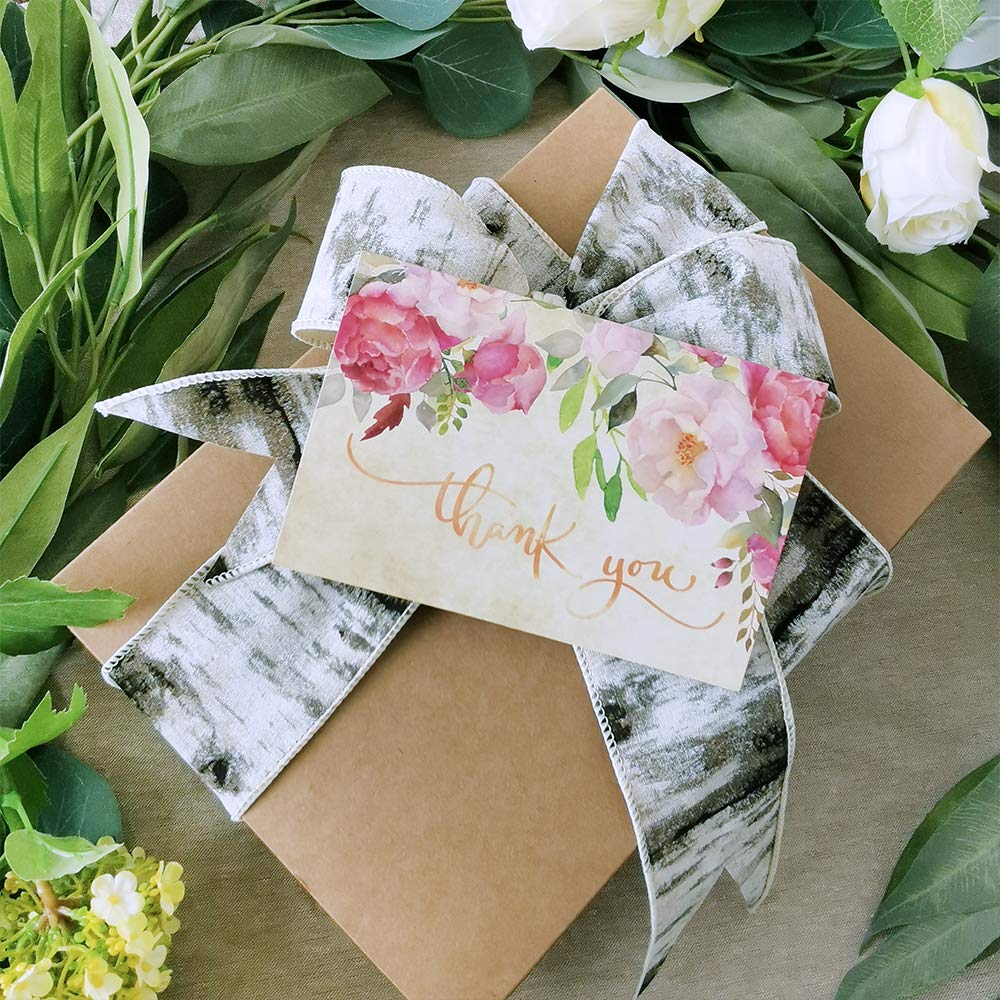 Deluxe Floral Birthday Cards Bulk Set - 24 Assorted Designs With Kraft Envelopes & Stickers