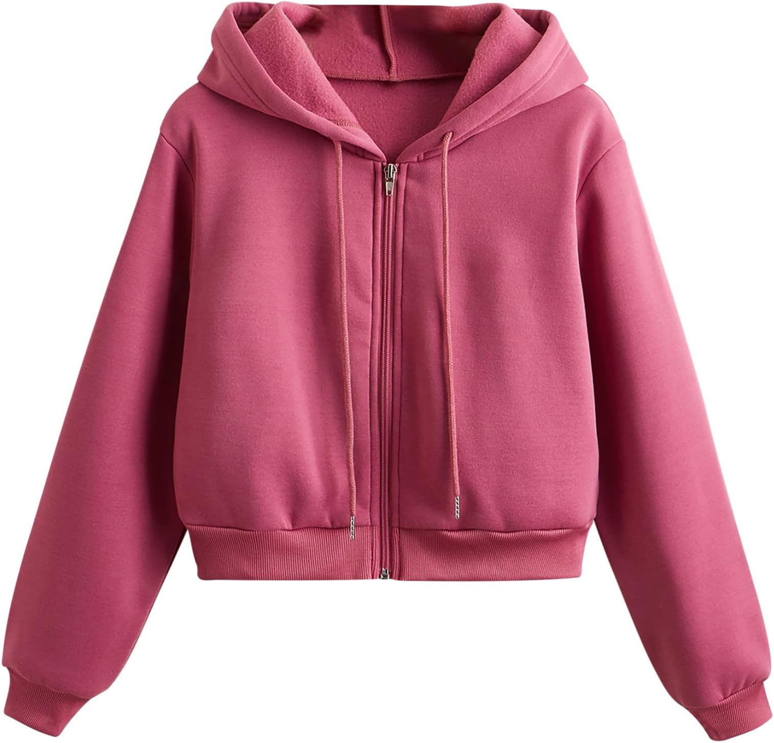 DII osedhc Women's Full Zip Hoodies Crop Tops Long Sleeve Drawstring Workout Sweatshirt Jacket Fleece Hooded Workout Tops