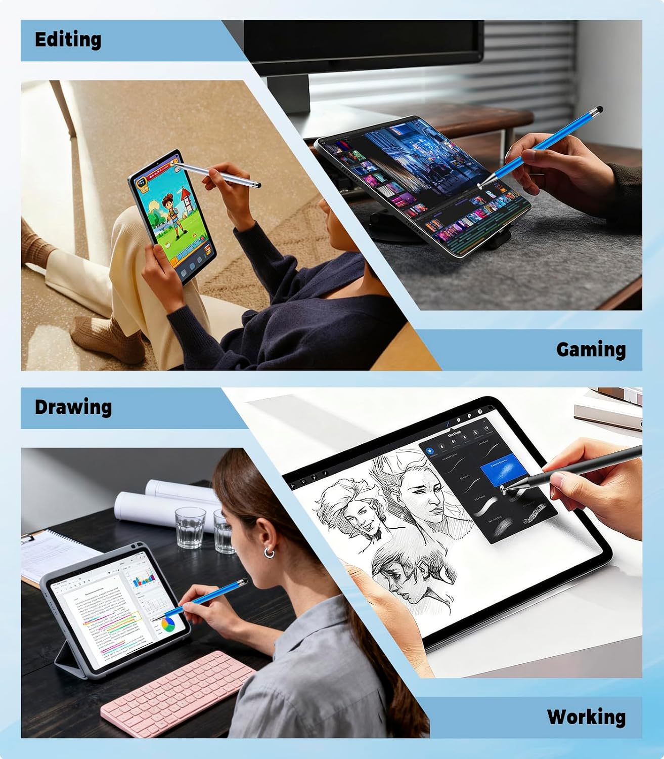 Kenkor Stylus(3pcs),2-in-1 Stylus Pen for Touch Screen, Stylus Pen for iPad 10 719uiLcof2L. AC SL1500