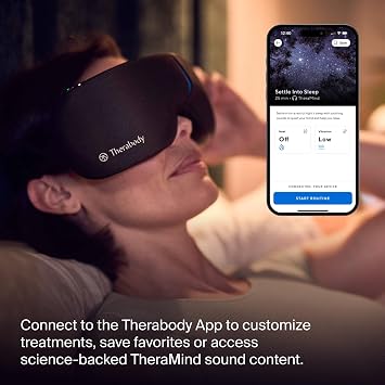 Therabody SmartGoggles (2nd Generation) Heated Eye Mask & Eye Massager - Blackout Sleep Mask & Temple Massage for Personalized Relaxation, Stress Relief & Headache Relief (Pack of 2)
