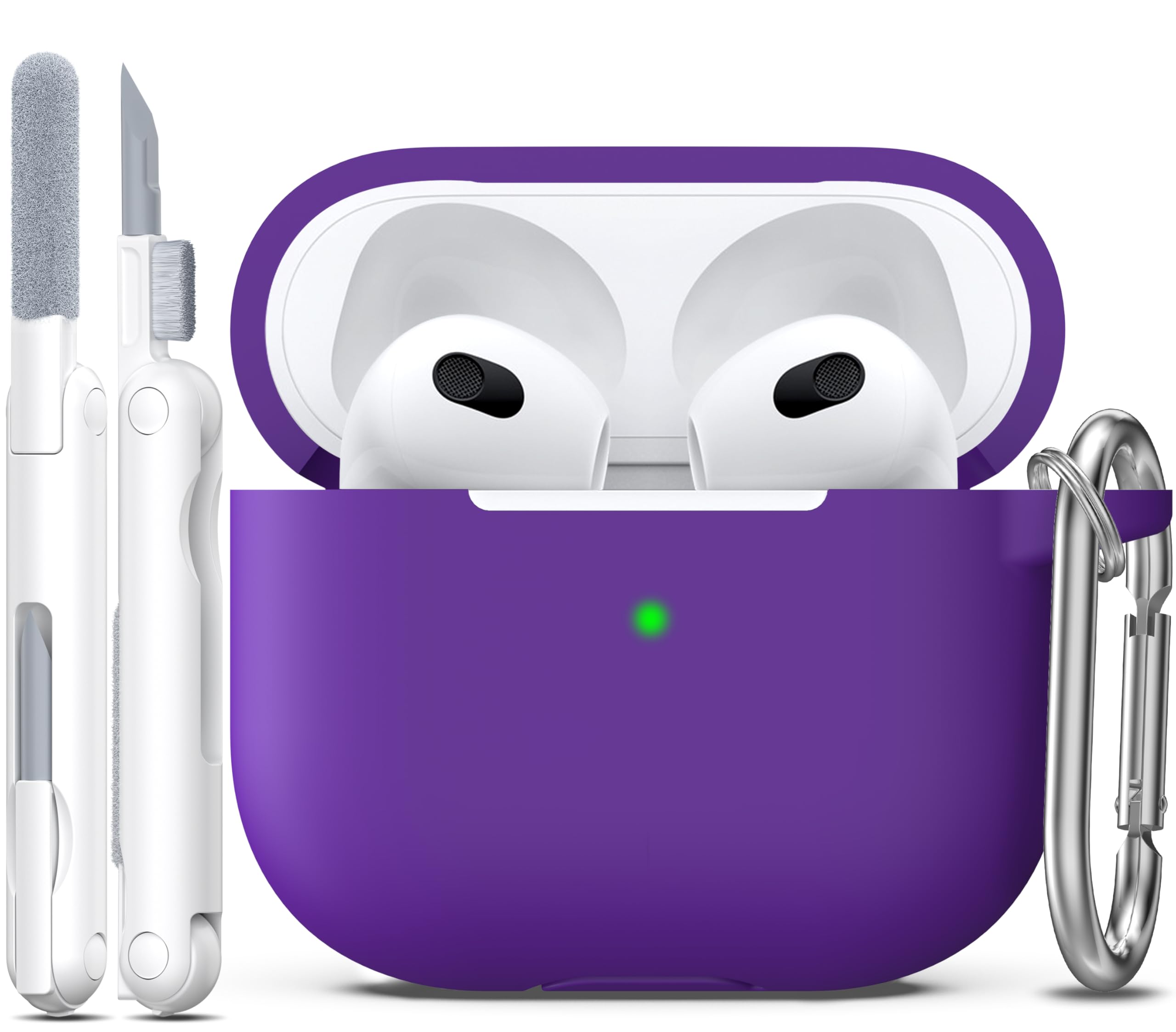 R-fun Funda para AirPods 4 con Kit de Limpieza, Case de Silicona Suave con Llavero, Funda Protectora Completa para Hombres y Mujeres, Compatible con Apple Latest Airpods 4th, Rojo — view 50