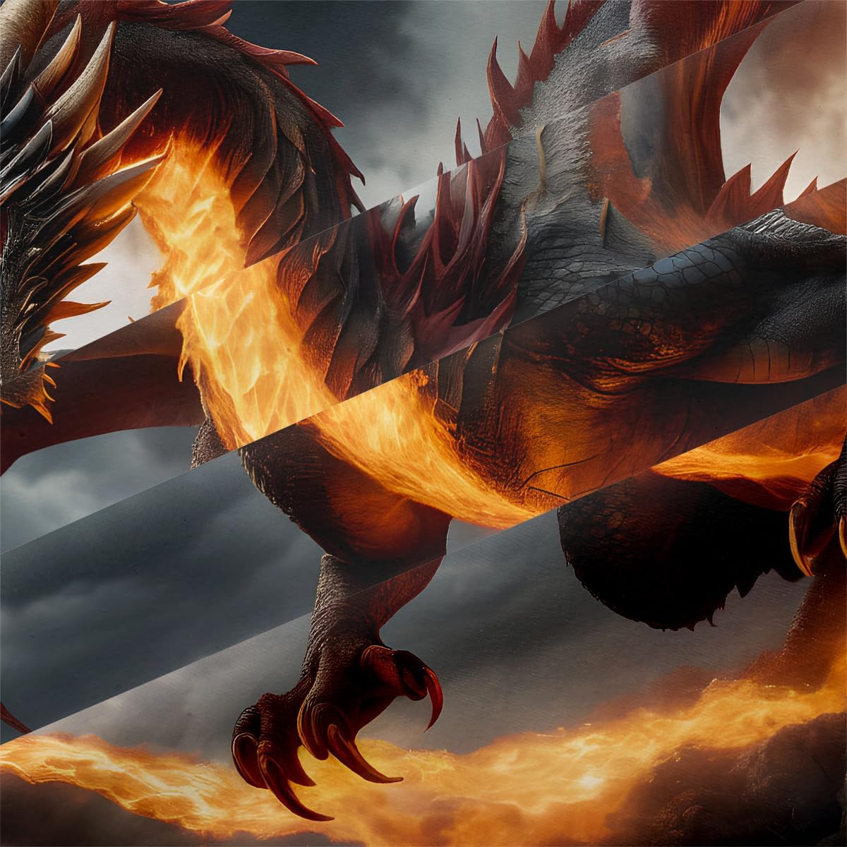 Comforter Set King Size,Flying Dragon Print Design Soft Bedding Set,Colorful Comforter for Kids and Adults Set with 2 Pillowcases, for Bedroom Bed Decor - Image 6