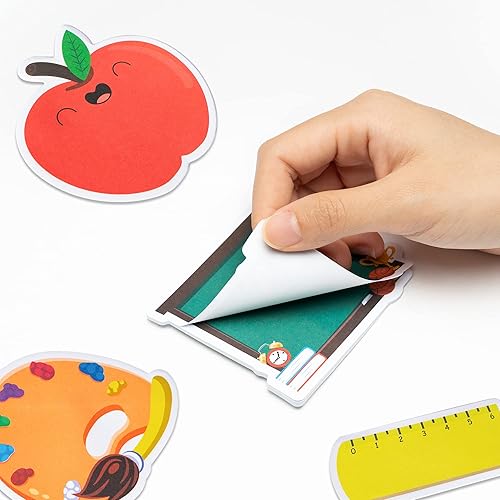 Miniatura 4 de Xqumoi 600 piezas de notas adhesivas para el regreso a la escuela, regla, libro, paleta de pizarra en forma de búho, almohadilla de notas