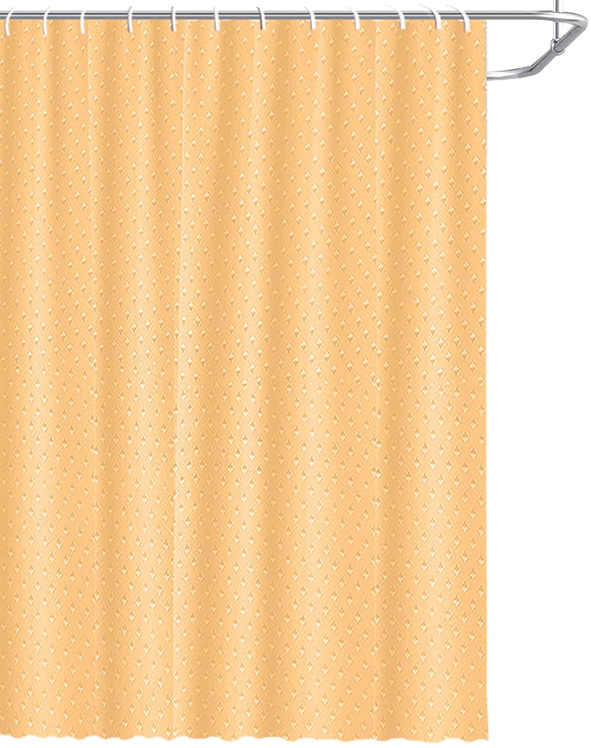 Htuk Orange Waterproof Shower Curtains 180 X 180Cm With 12 Hooks Mildew And Mould Resistant Fabric Shower Curtain 100% Polyester Diamond Pattern Shower Curtains (Orange)