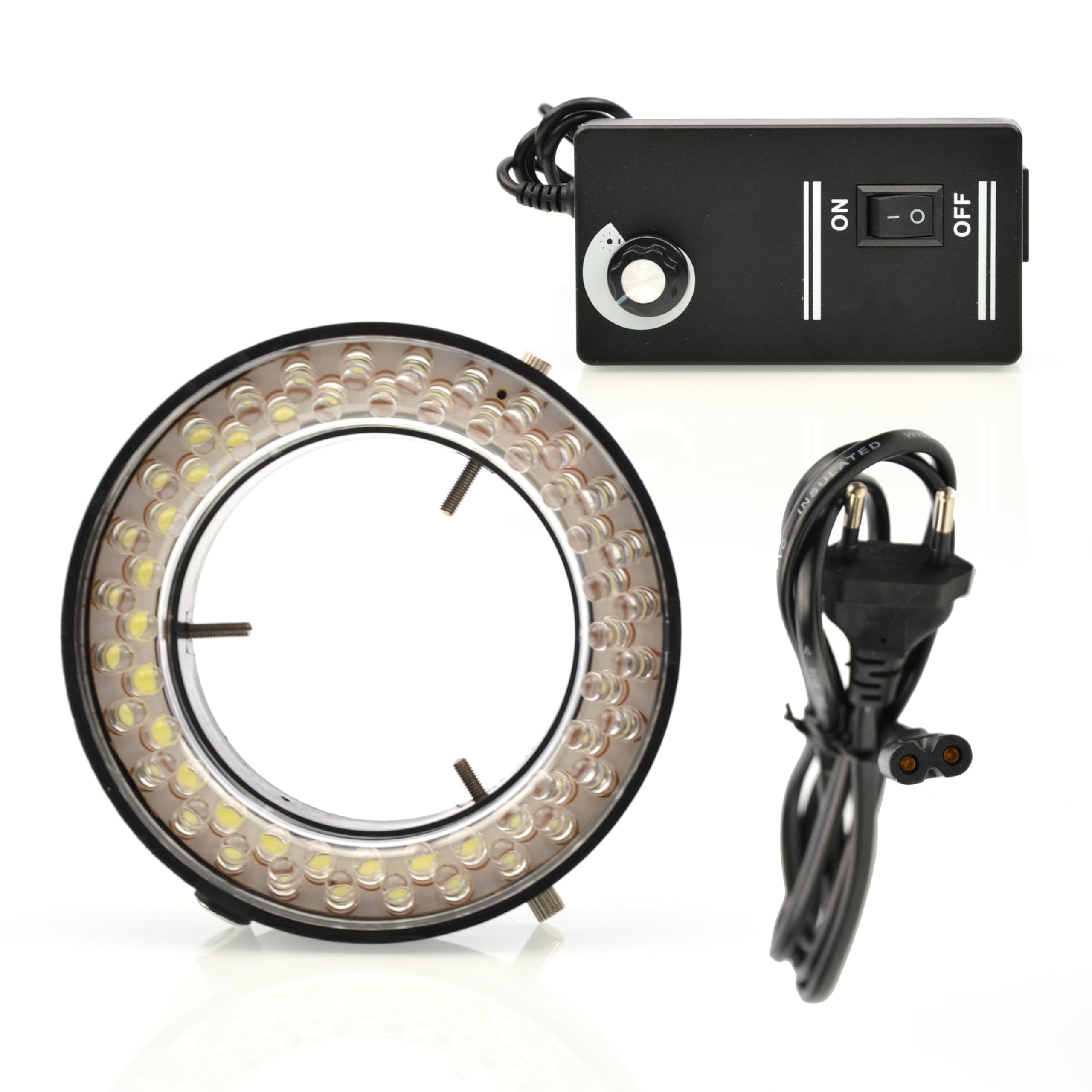 Mikroskop cyfrowy Earth Pro MCEP-0,5X zestaw z zoomem 7-45x, obiektywem 360°, 56 x LED ściemniacz światła pierścieniowego, Scorpius PRO HDMI, USB, kamera mikroskopowa 16 MP 4K, kompatybilna z