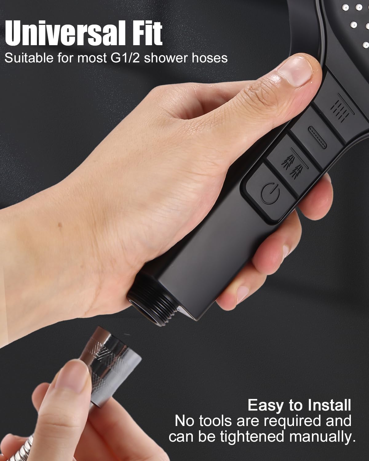 Soffione Doccia Quadrato Alta Pressione - 7 Getto Cromato Risparmio Idrico - Foto 9