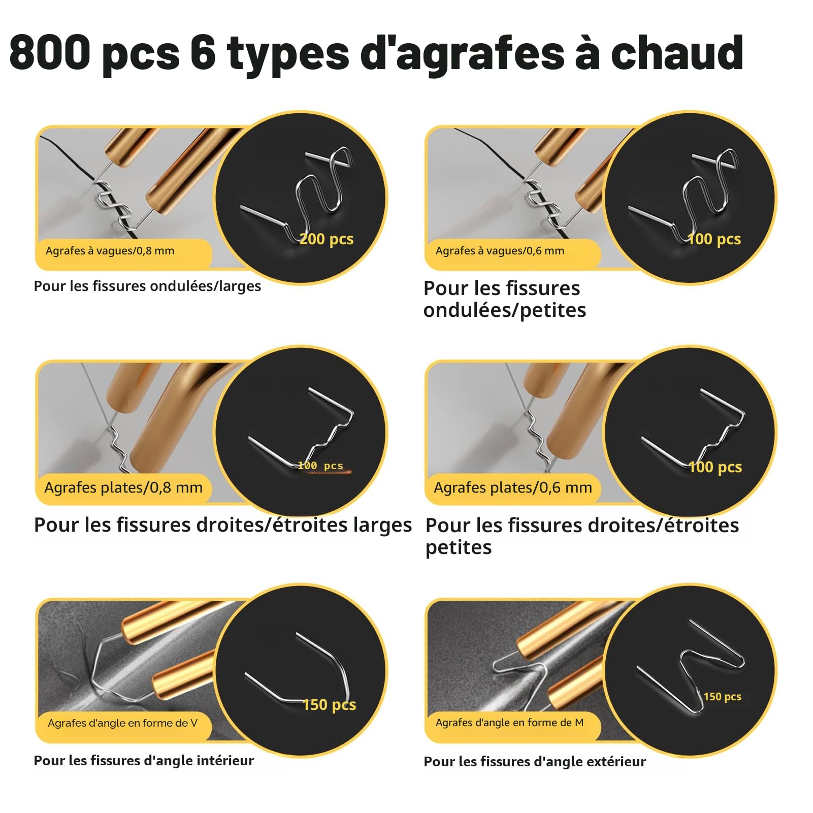 220W Soudure Plastique 2 en1 Soudeuse Plastique Kit Reparation Plastique Soudage Plastique avec 800Pcs Agrafes,40Pcs Bâtons Soudage & 2Pcs Outil de Truelle pour Réparer un Auto/Moto Pare-chocs (noir)