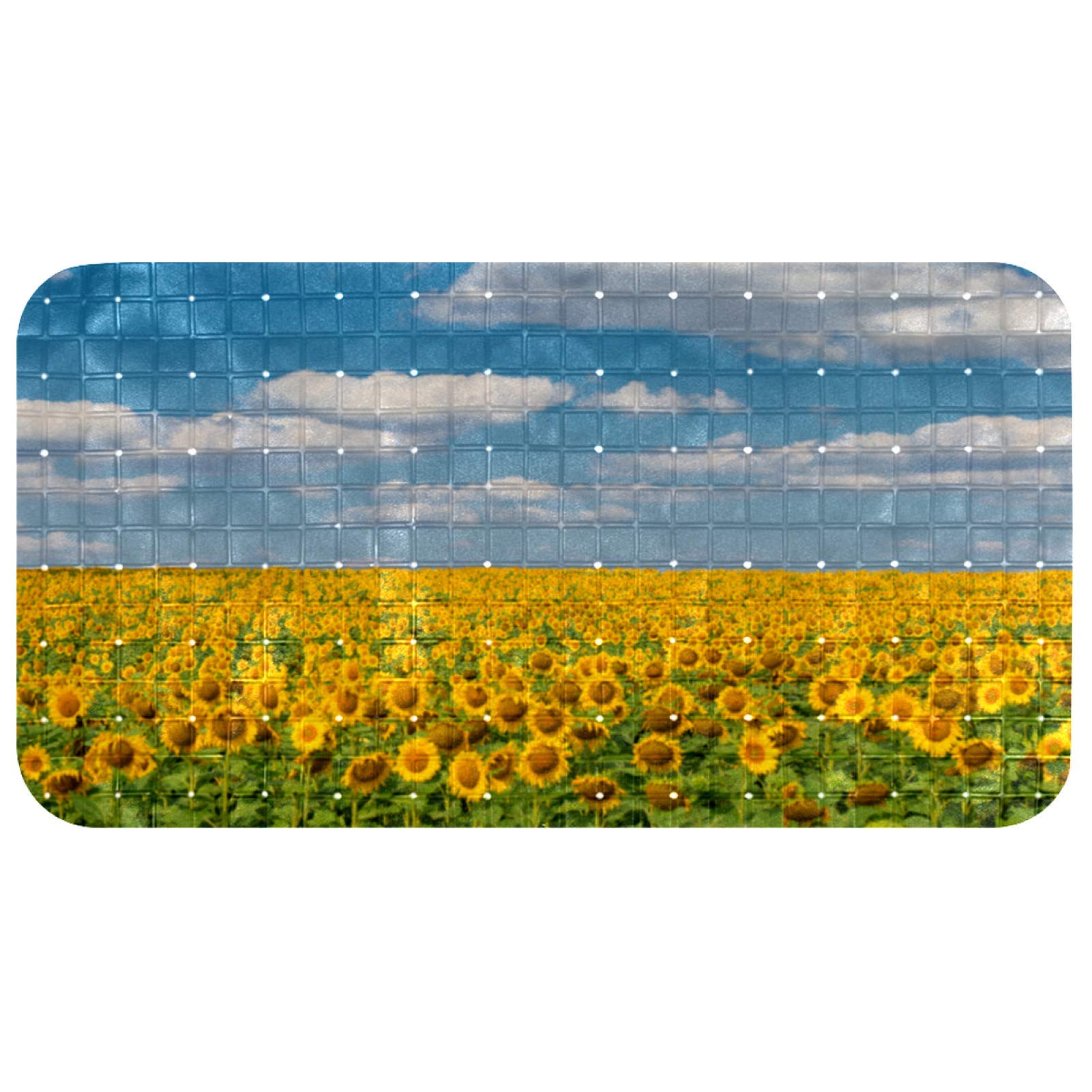 Tapis de bain antidérapant tournesol pour une salle de bain d'été