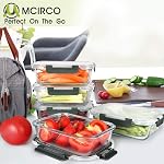 M MCIRCO [5-Packs, 36 Oz.] Conteneurs de préparation de repas en verre avec durée de vie Snap Locking Lids contenants alimentaires en verre,conteneur de déjeuner hermétique, micro-ondes, four, congélateur et lave-vaisselle (4.5 Coupe)
