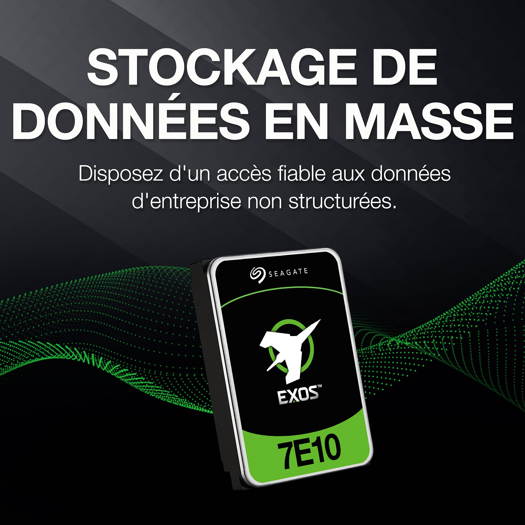 Seagate Exos 7E10 2 to, Disque Dur Interne - 3,5 Pouces 512e/4KN SAS 6 Gbits/s 7 200 TR/Min, 256 Mo de mémoire Cache, 2M MTBF, pour Entreprise et Centre de données (ST2000NM017B)