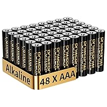 POWEROWL – Batterie AAA Confezione da 48 – Alcaline 1,5 V – Batteria Tripla A ad alta capacità e lunga durata, durata di conservazione di 10 anni