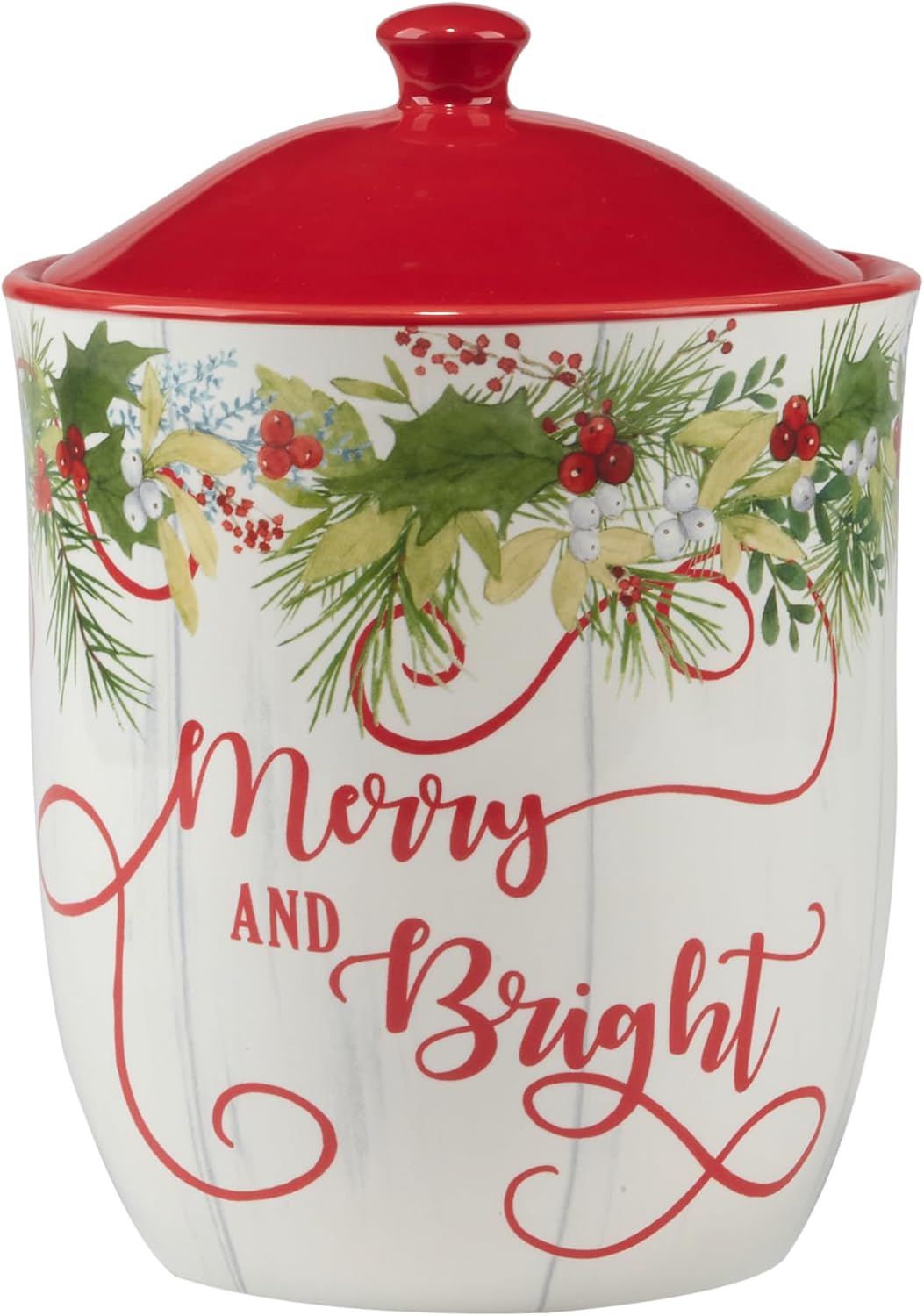 Certified International Winter Greens Biscuit Jar