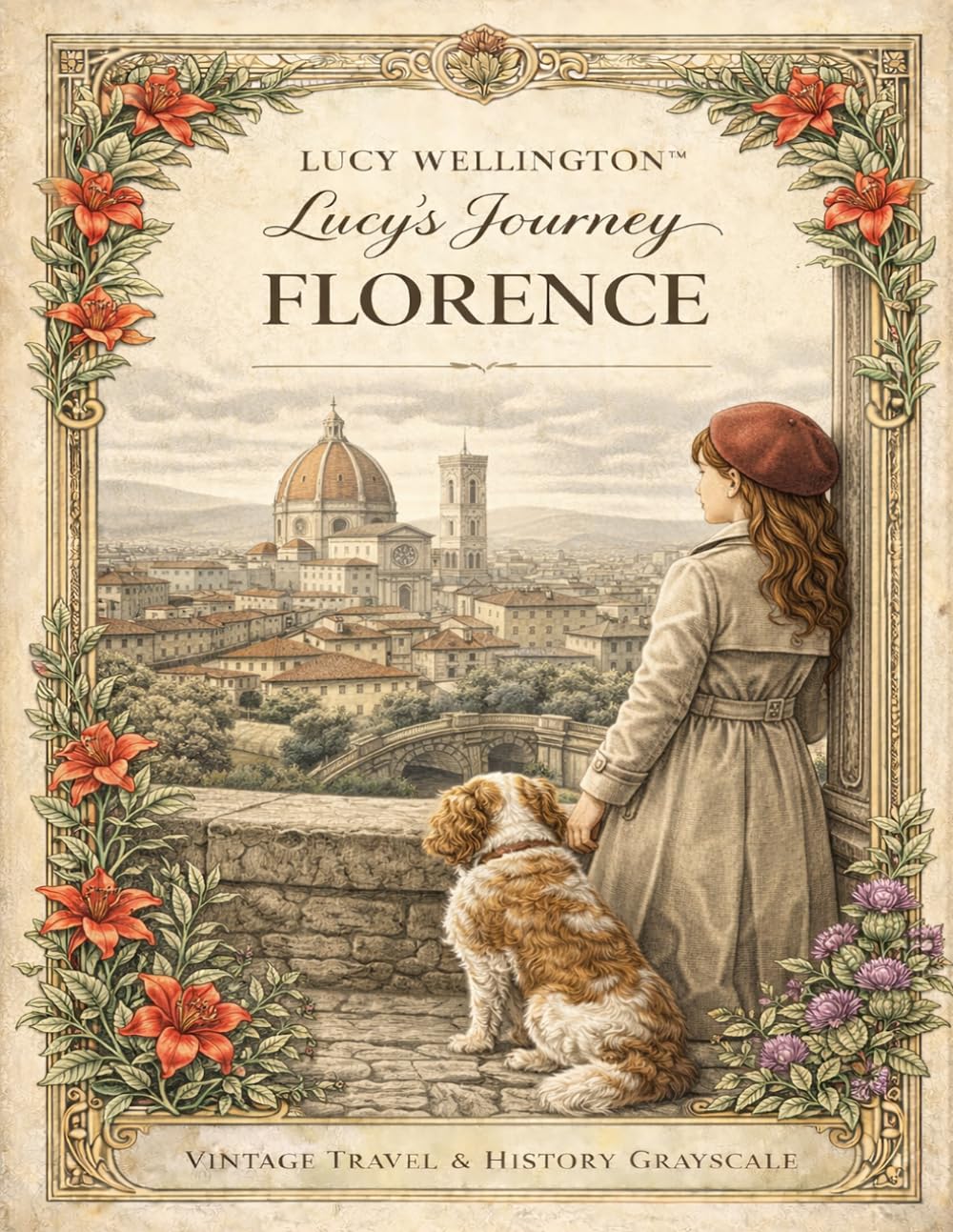 Florence: A Renaissance Journey – Lucy Wellington: Light Academia Coloring Book for Adults & Teens – 30 Architectural Illustrations of the 1930s Grand Tour – Vintage Travel & Art History