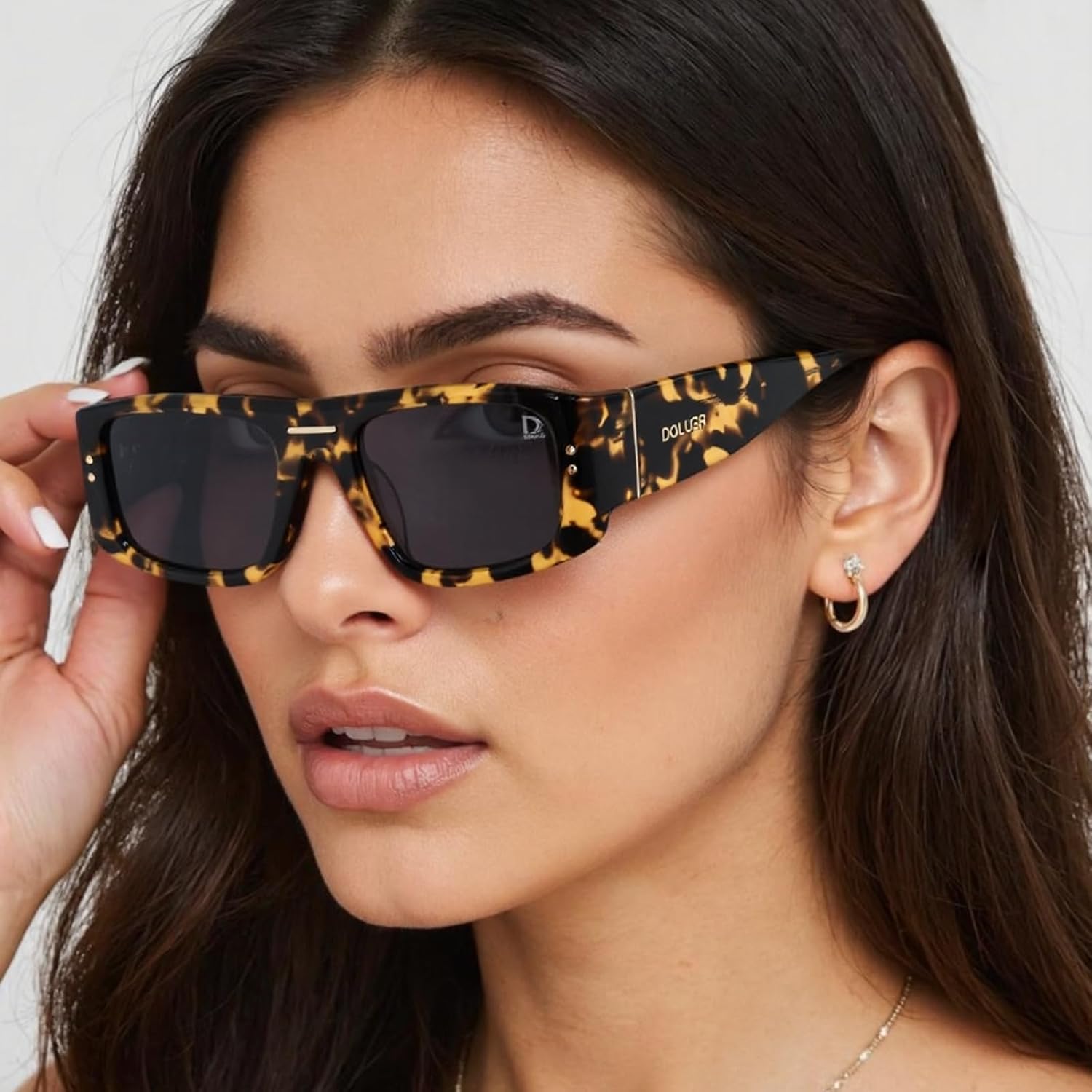 Narrow square Men Polarized Sunglasses rectangular Women retro Sun Glasses D1240306