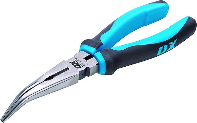 OX Pro Bent Long Nose Pliers - 200mm (8")