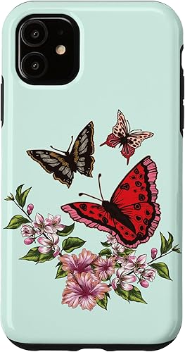Miniatura 10 de Funda para iPhone 11 Pro Max con diseño de mariposas voladoras coloridas