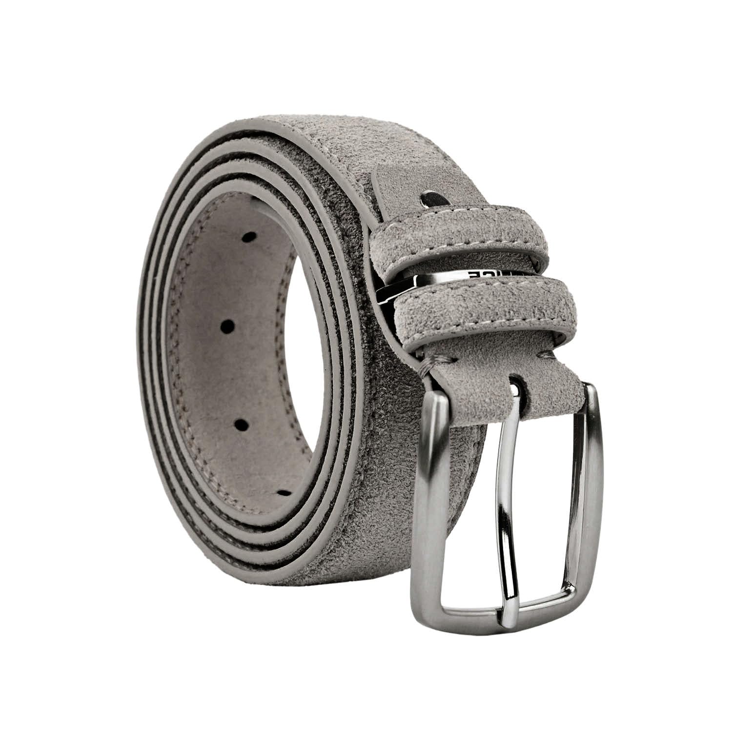 Police Unisex Taupe Men's And Women's Suede Belt, Real Leather, Shortenable, 3.5 Cm High, 115 Cm (Tg 48-52)
