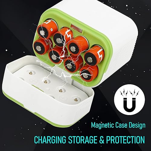 Miniatura 4 de Paquete de 8 baterías recargables AA de litio con cargador rápido, salida constante de 1.5 V, 3600 mWh de alta capacidad de 8 ranuras triple AA de