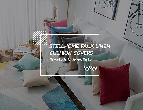 Miniatura 6 de Stellhome Juego de 2 fundas de almohada rectangulares de lino para otoño, decorativas, para decoración del hogar, 12 x 20 pulgadas (11.8 x 19.7 in),