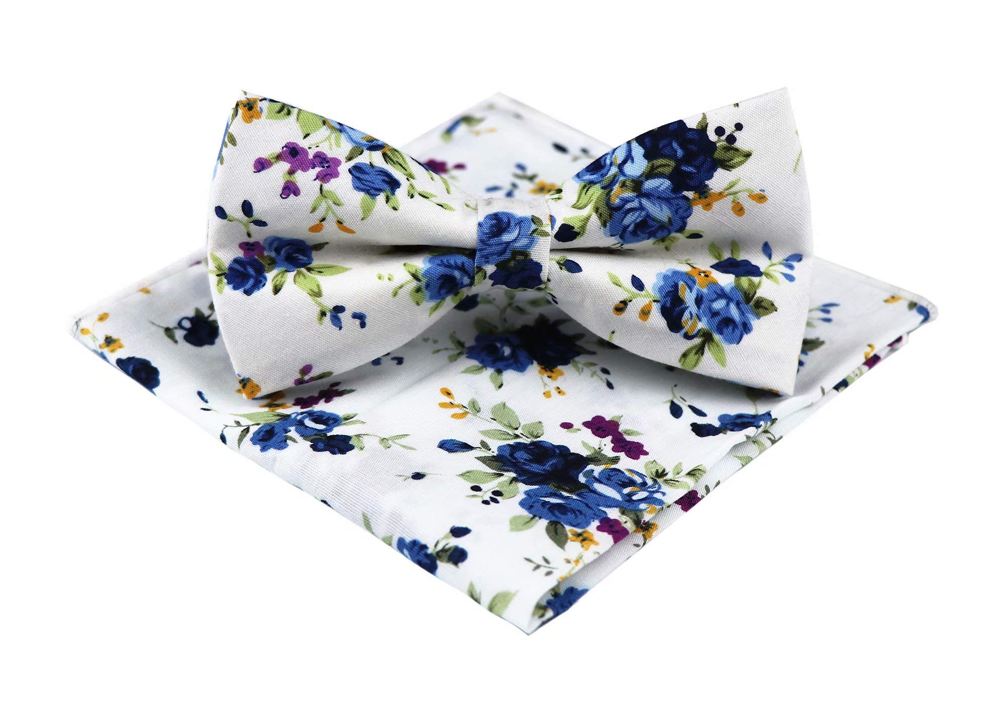Secdtie Men's Skinny Tie Fashion Causal Cotton Floral Printed Linen Necktie