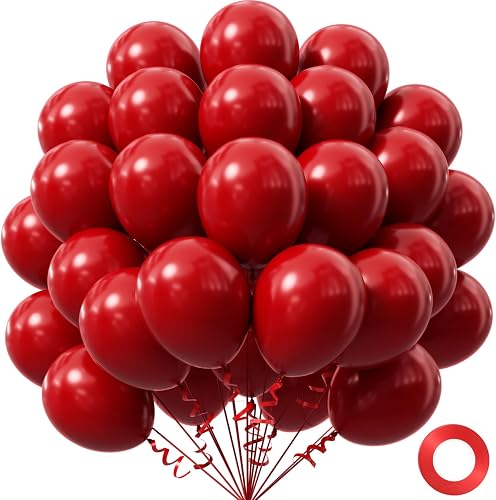 Dark Red Balloons 12 inch, Red Latex Party Balloons
