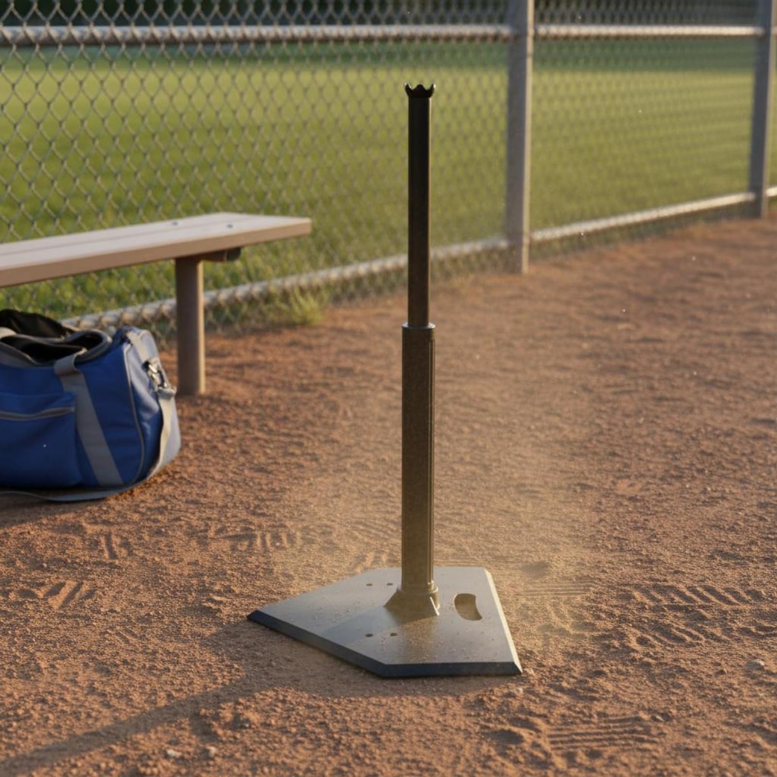 TISHITA Entrenador de Béisbol para Niños tee de Bateo Portátil Soporte de Altura Regulable Poste Telescópico Goma y PVC, Adulto, Un Orificio, Telescópico 50-100CM
