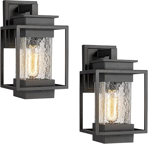 GOORAY Paquete de 2 apliques de pared para exteriores, 100% aluminio antioxidante, impermeable, luces de pared exteriores para casa, lámpara
