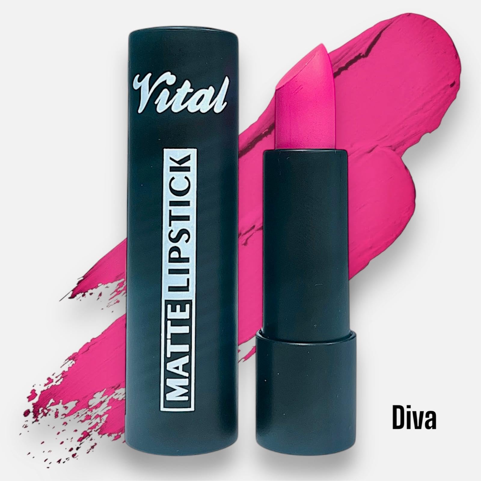 Vital Horizon Matte Lipstick - 27 Rich Shades - Long-Lasting, Waterproof, Non-Drying Formula (Diva) - Image 2