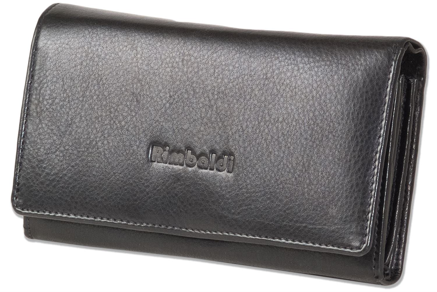 Monedero con mucho espacio, piel natural de vaca, negro (negro) - 2051609