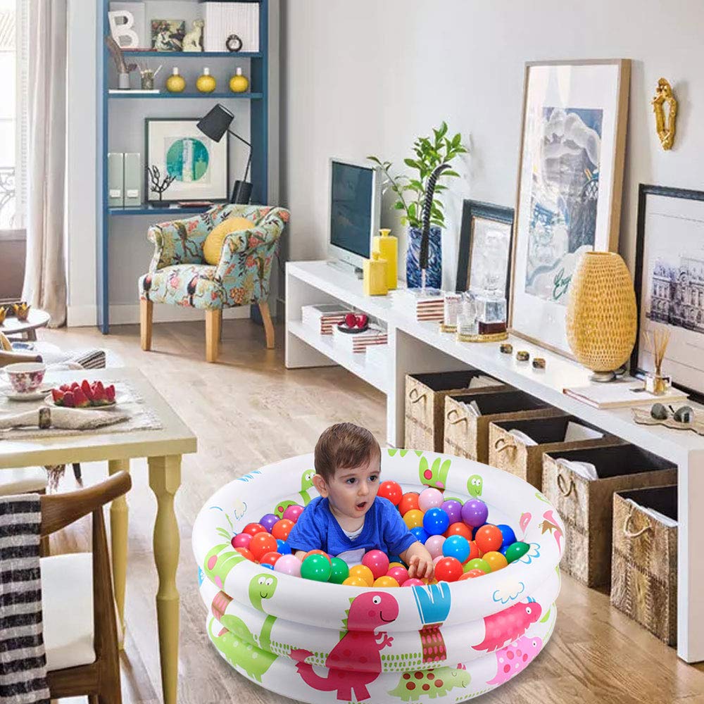 Aufblasbarer Schwimmbad 3-Ring Pool - Tragbarer Kinderpool Für Garten & Hof