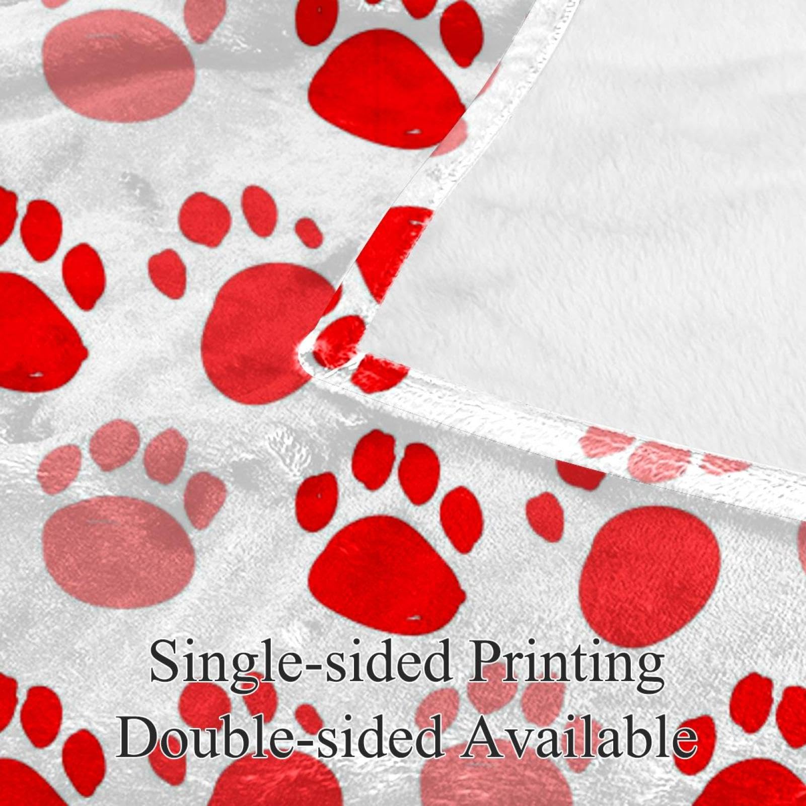 Couverture Polaire Pattes De Chien Couverture Plaid Chaude Douce pour Lits Canapés Chaises Divans 150×200cm